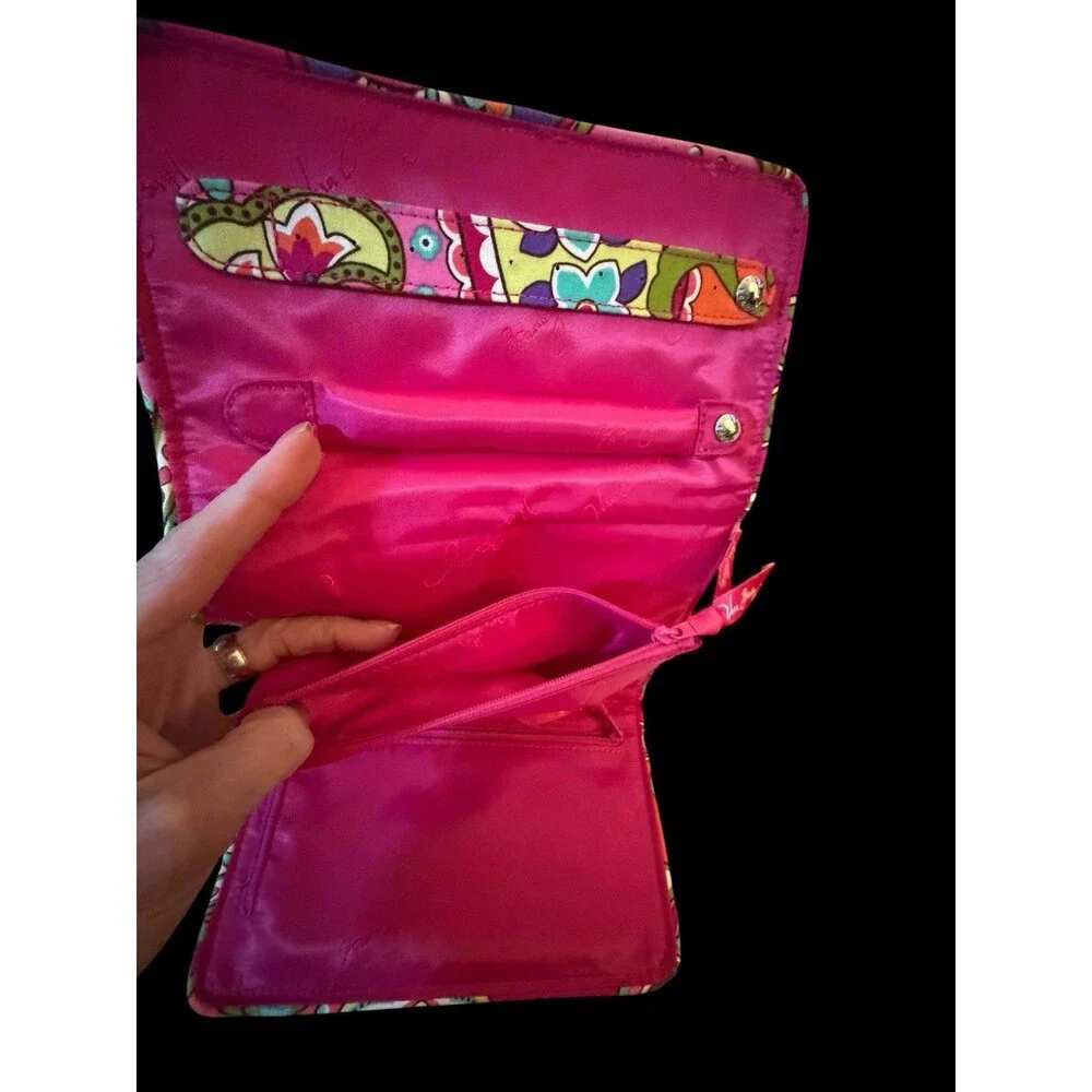 Vera Bradley Hot Pink Paisley Pattern Travel Foldable Jewelry Case Organizer